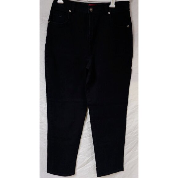 Gloria Vanderbilt Women 10 Short Black Stretch Hi Rise Straight Leg Jeans 28x29 - Picture 1 of 14